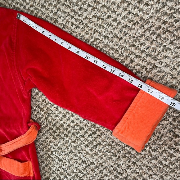 Vintage Intimate Essentials Oversized Heavy Turkish Cotton Bath Robe - Orange - Picture 10 of 11